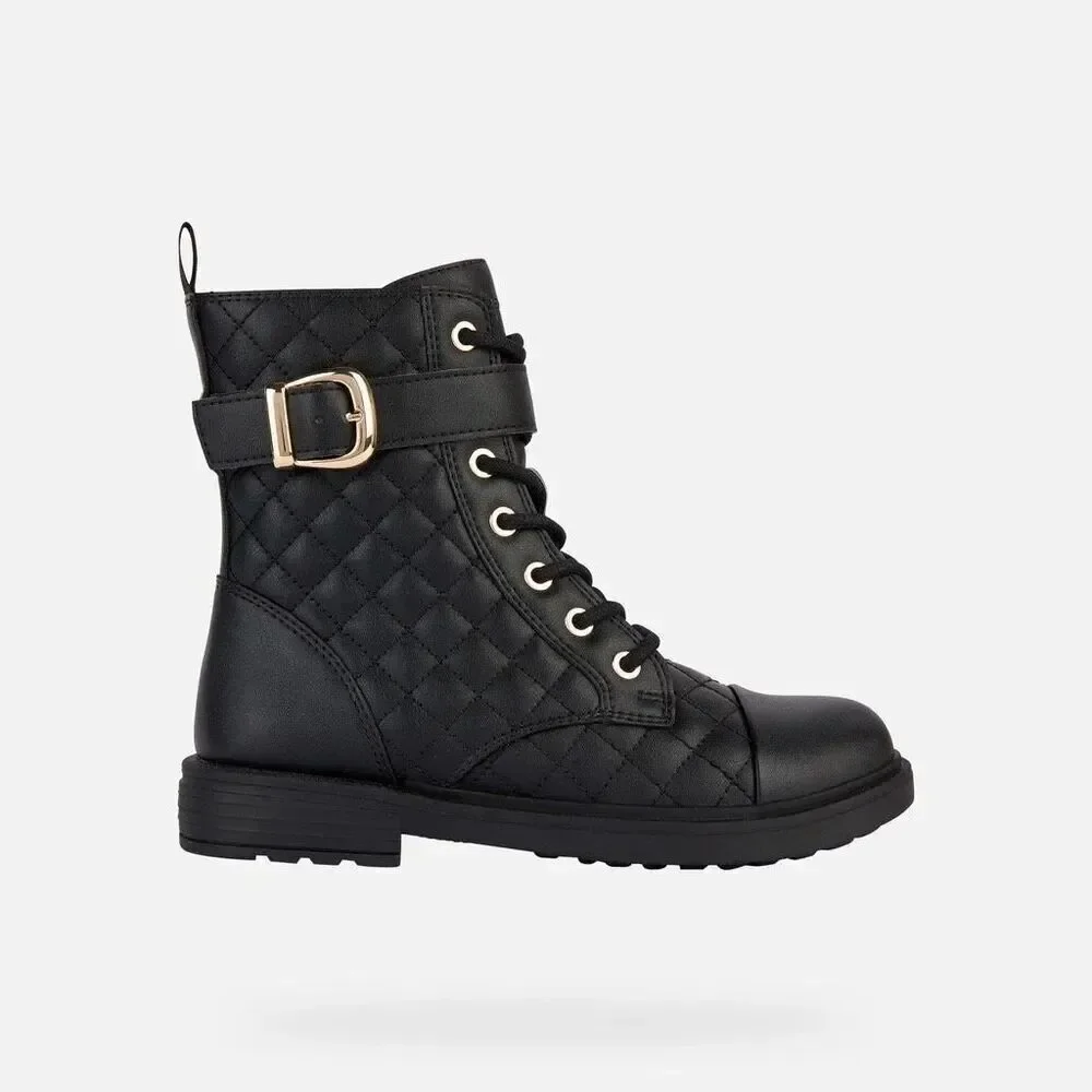 Geox NWT Girls’ Eclair 30 Synthetic Leather Boots Black Youth US 12